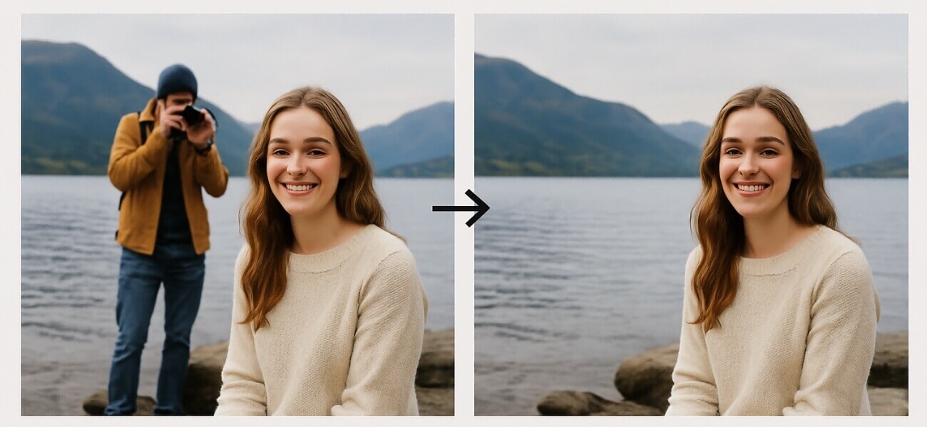 AI object remover example result