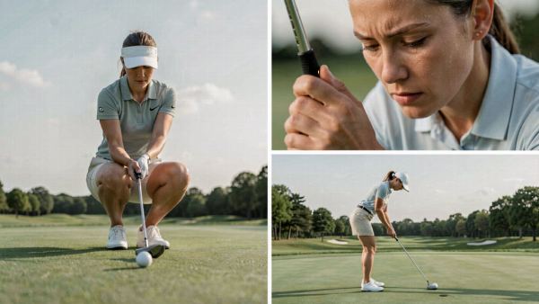 Three-image luxury golf editorial collag