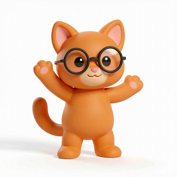 A stylized 3D rubber-hose cartoon charac