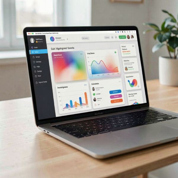 A hyper-realistic UI/UX mockup displayed