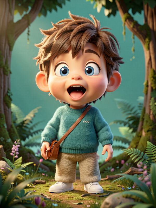 3D Pixar-style animated monkey character